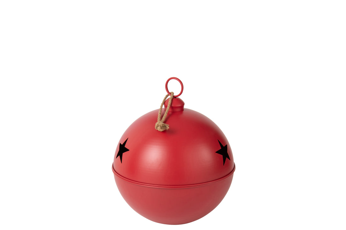 Kerstbal Mat Bal IJzer Rood Groot