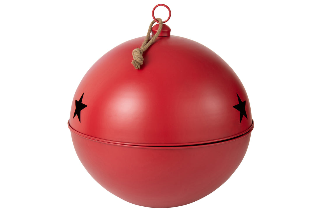 Kerstbal Mat Bal IJzer Rood Extra Groot