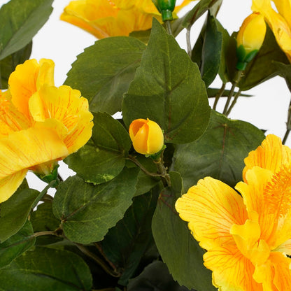 Hibiscus Kunstplant in Bloempot Stan - H40 x Ø30 cm - Geel