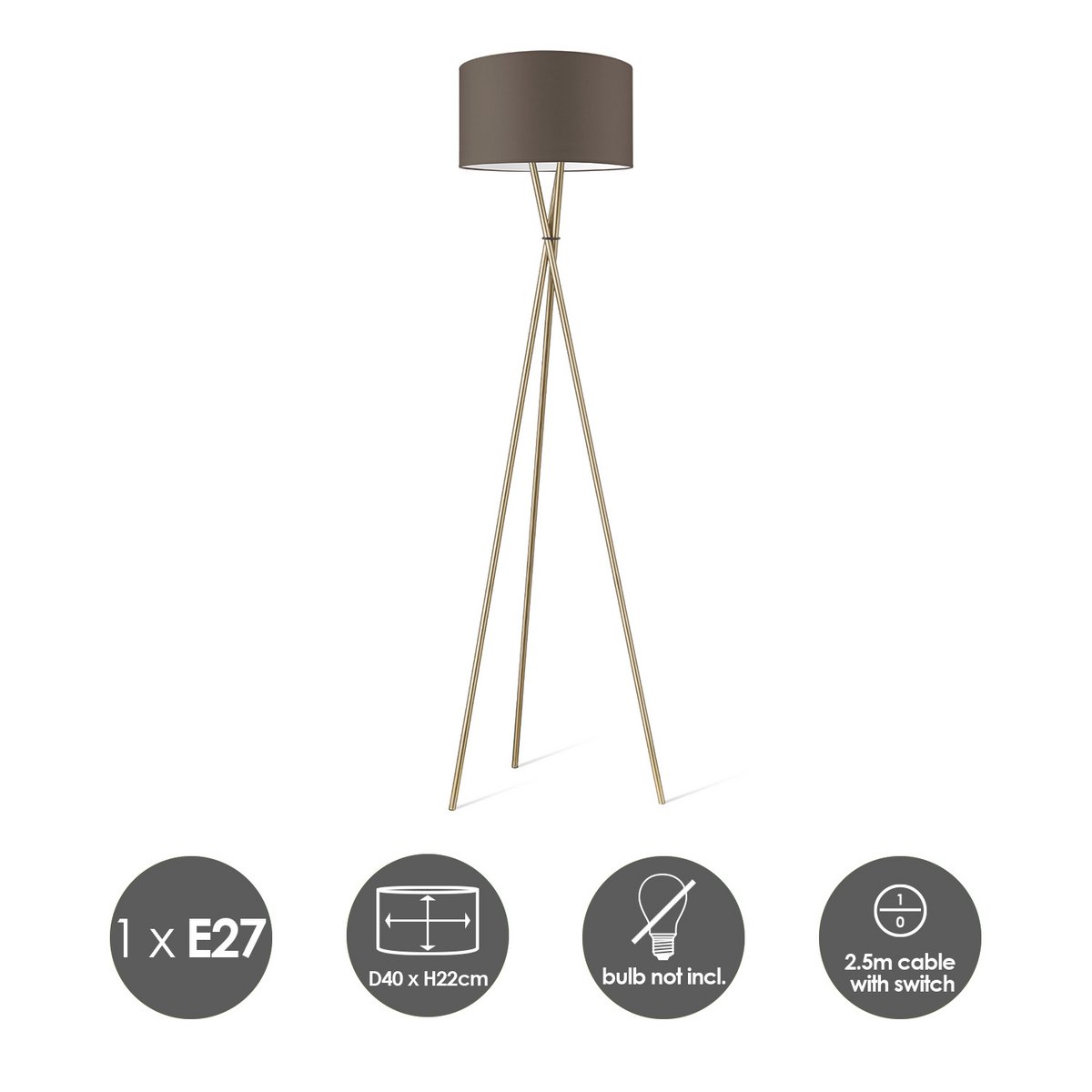 vloerlamp Bling-Legs Brons-Taupe-40cm