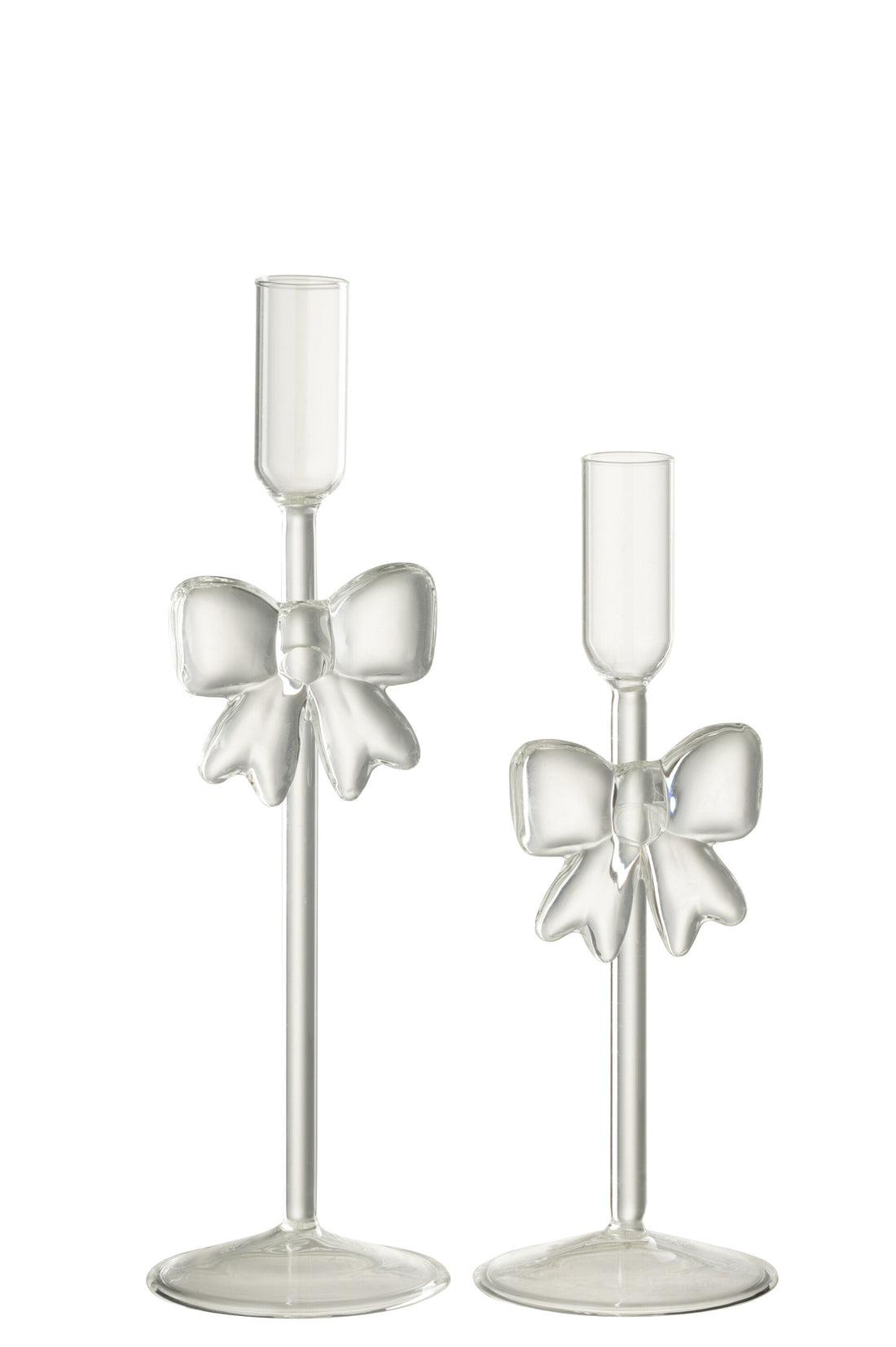 Set van 2 kaarsenhouder glas transparant