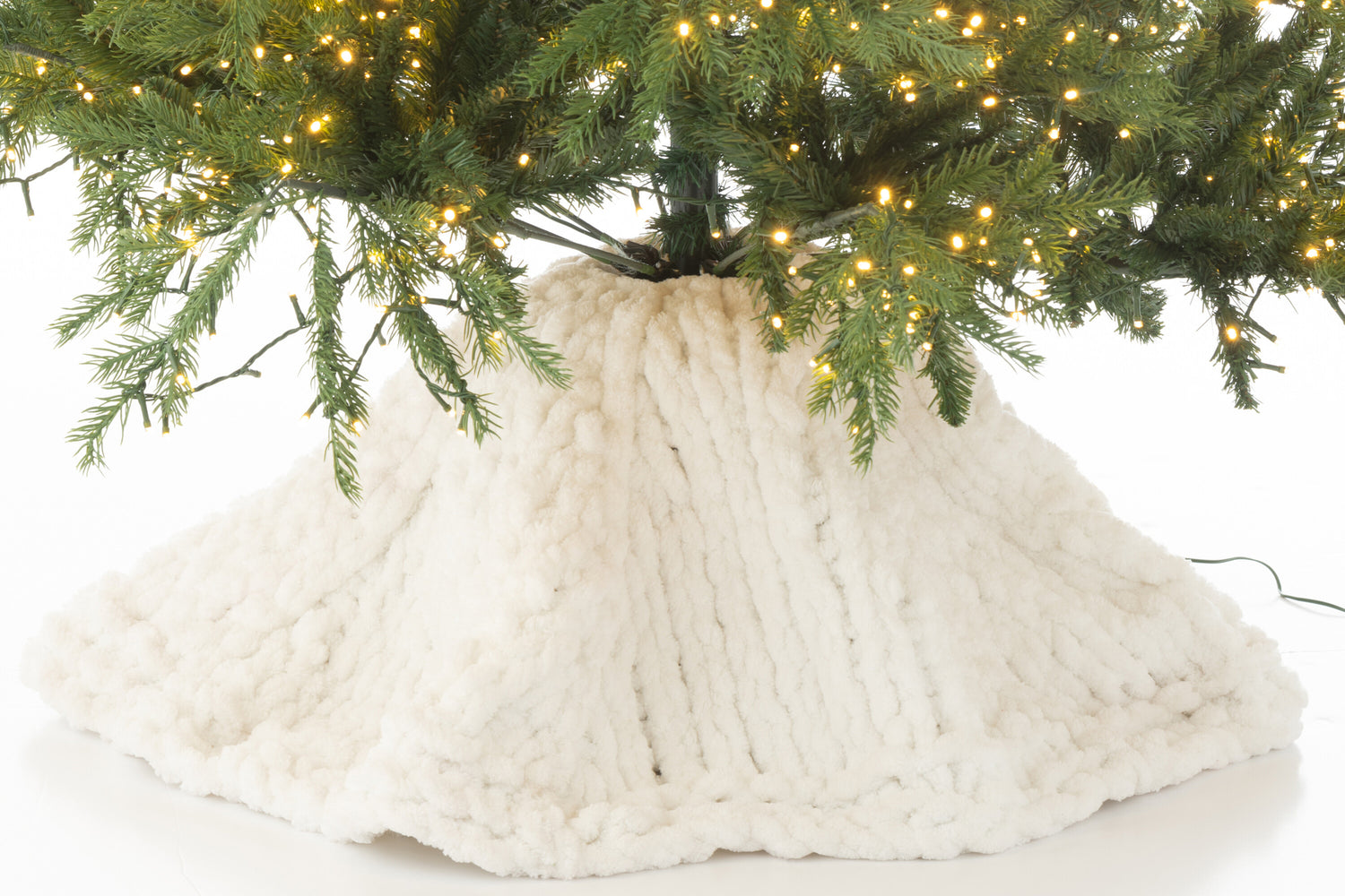 Kerstboomrok Gebreid Polyester Wit
