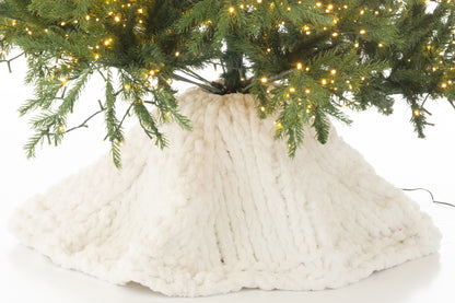 Kerstboomrok Gebreid Polyester Wit