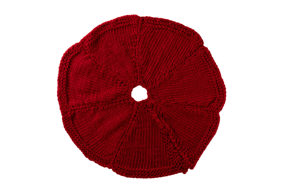 Kerstboomrok Gebreid Polyester Kerst Rood