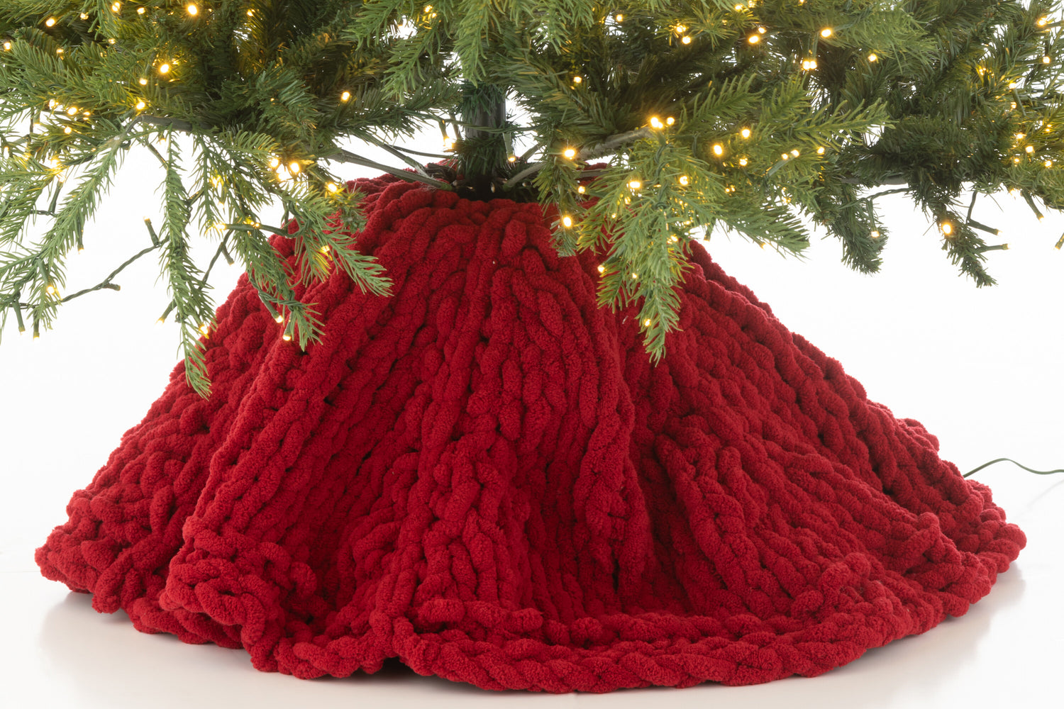 Kerstboomrok Gebreid Polyester Kerst Rood