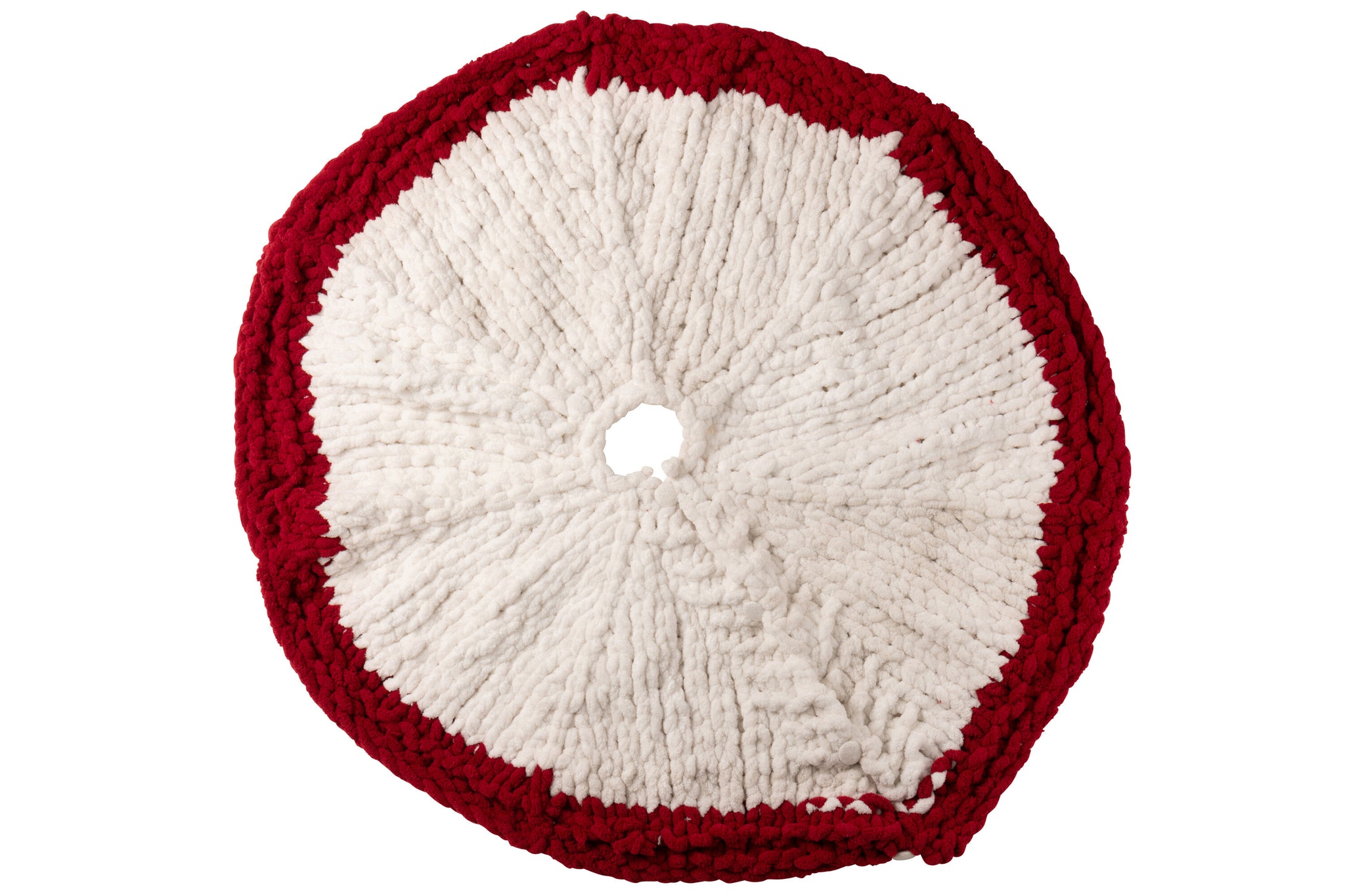 Kerstboomrok Gebreid Polyester Wit/Kerst Rood