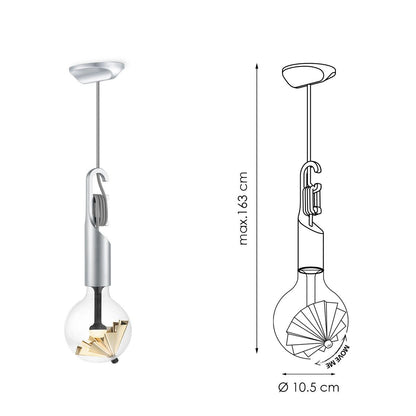 Hanglamp Move Me Twist Paraplu 5,5W 2700K grijs-goud