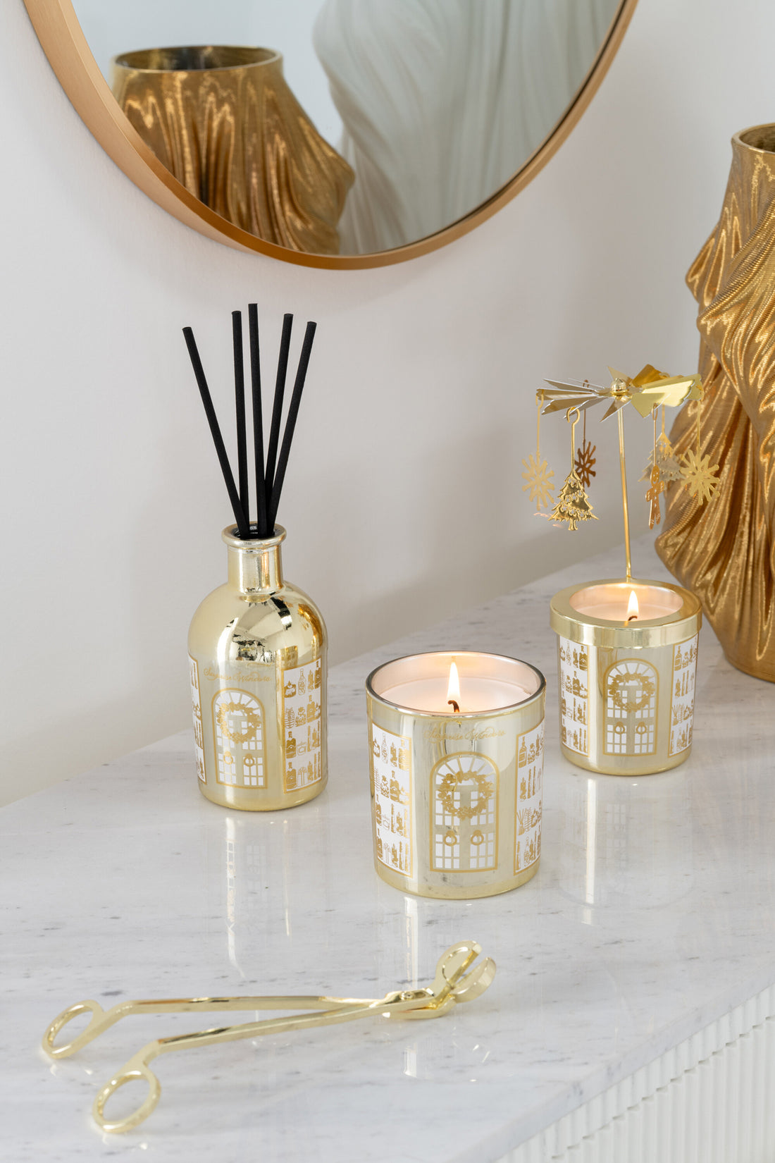 Reed Diffuser Verassing Raamgeur Olie Wit/Goudkleurig