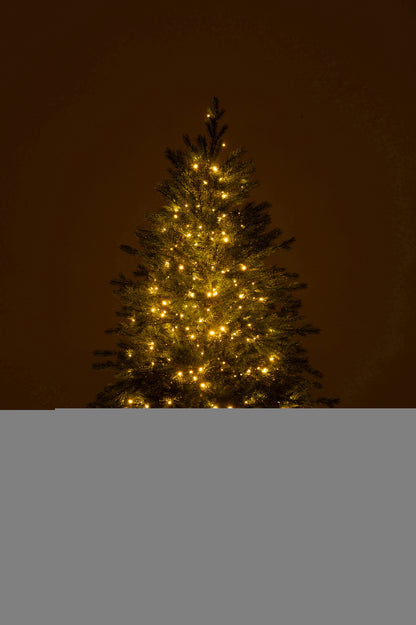 Kerstboom 600 Led Houten Voet Kunstmatig Donkergroen