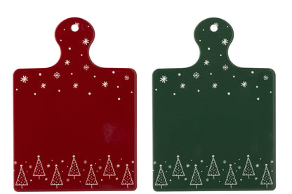 Snijplank Keramische Kerst Rood/Donkergroen Assortiment Van 2