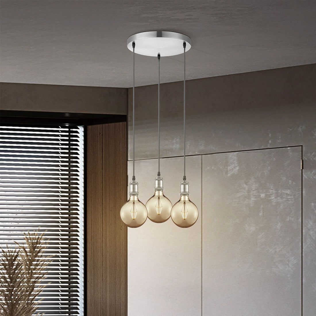 Hanglamp Basic - Geborsteld staal - 30x30x109cm