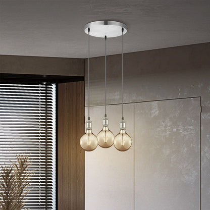 Hanglamp Basic - Geborsteld staal - 30x30x109cm