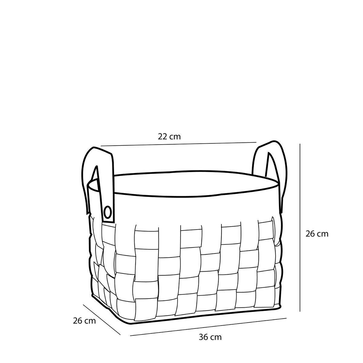 Opbergmand - Set van 3 - L40 x B30 x H30 cm - Kurk/Vilt - Bruin