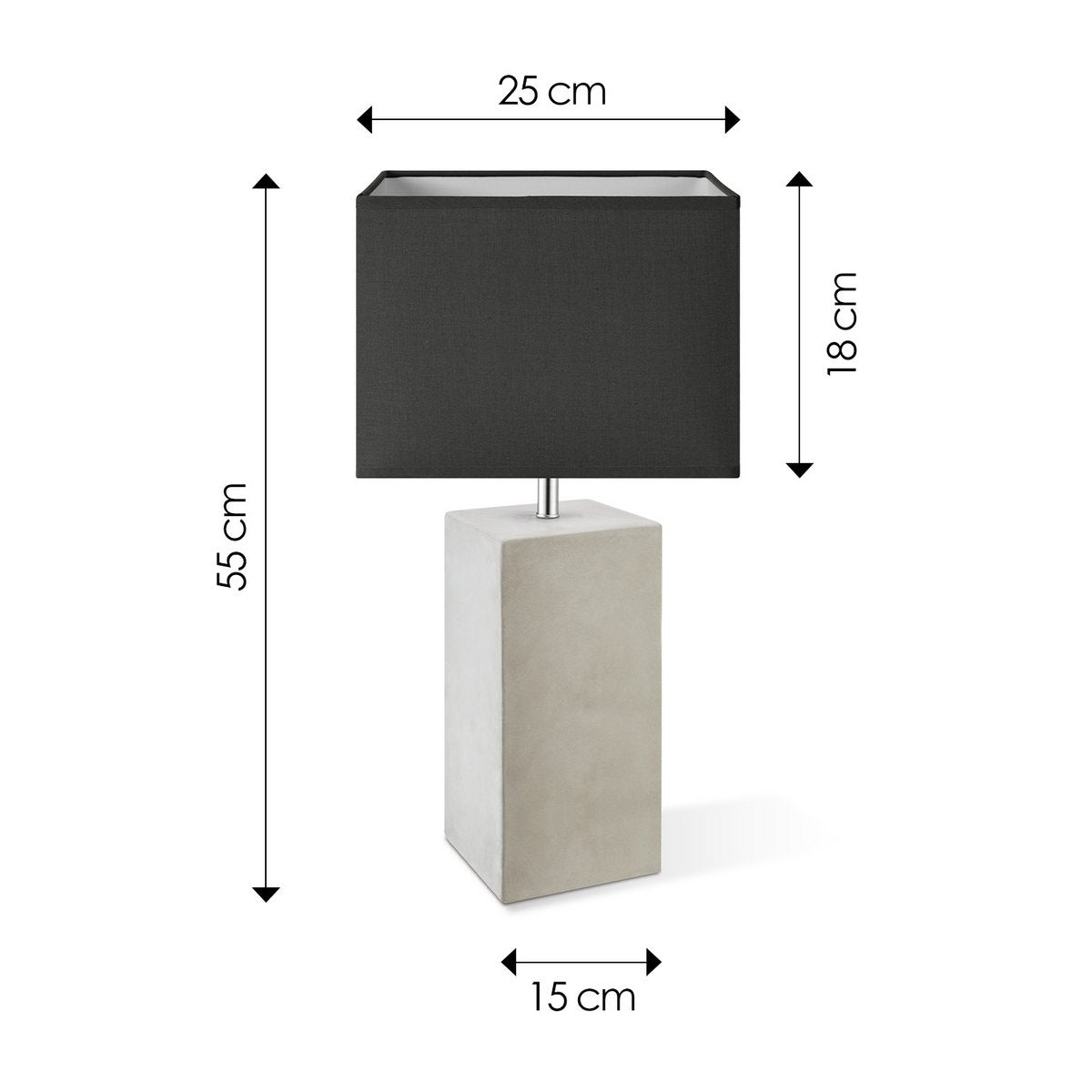 Tafellamp Block - Pillar Beton Voet - antraciet