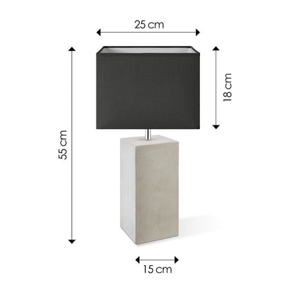 Tafellamp Block - Pillar Beton Voet - antraciet