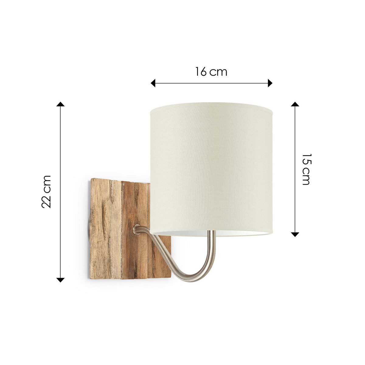 Wandlamp - Drift E27 Lampenkap warm wit 16cm