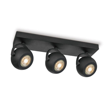 LED Opbouwspot Nop 3 - incl. dimbare LED lamp - zwart