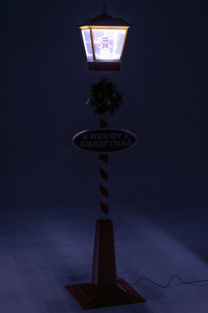 Straatlamp Led Sneeuw Plastic Kerst Rood/Groen