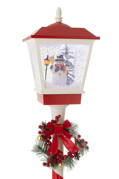 Straatlamp Led Sneeuw Plastic Kerst Rood/Groen