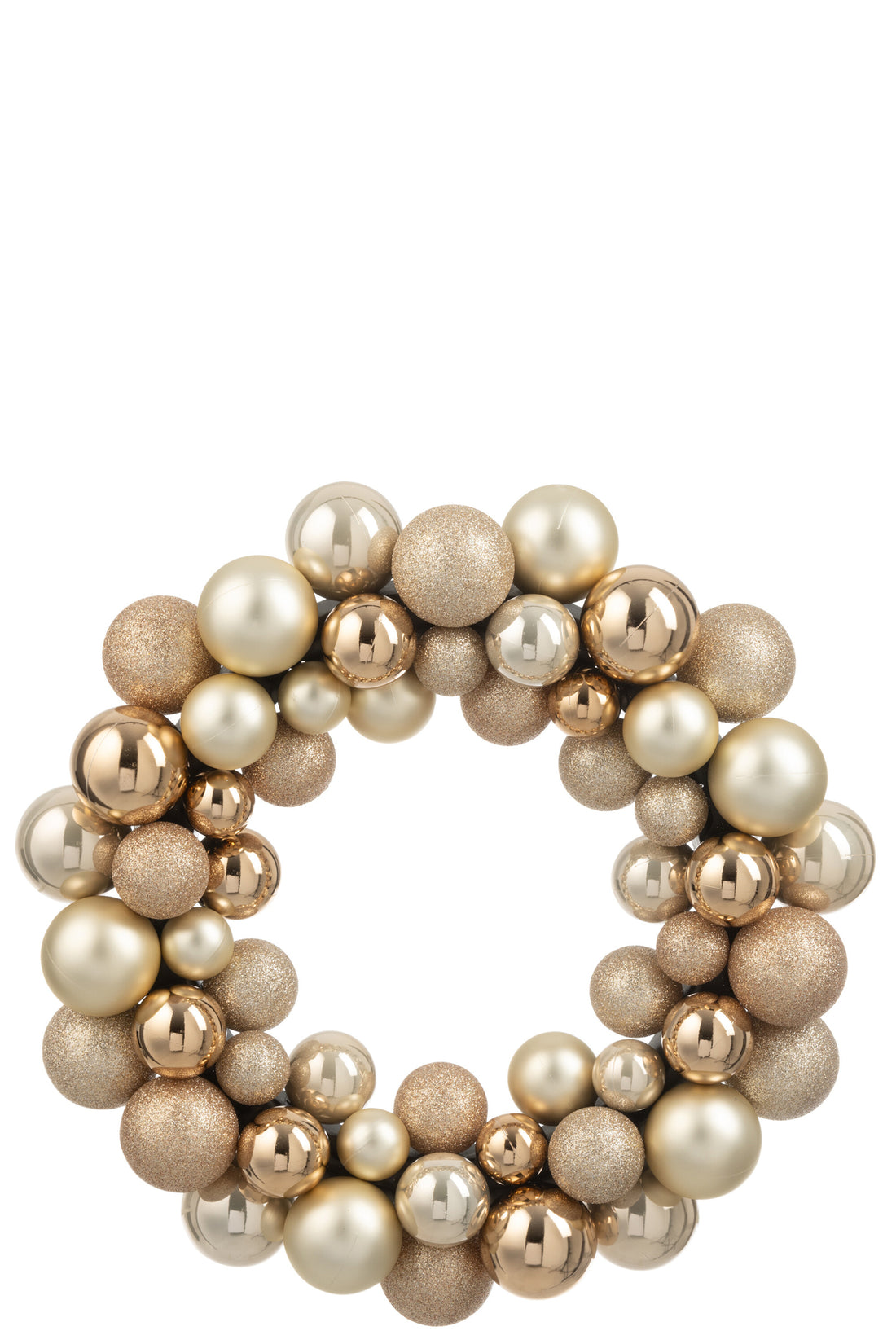 Krans Kerstballen Kunststof Beige/Ecru