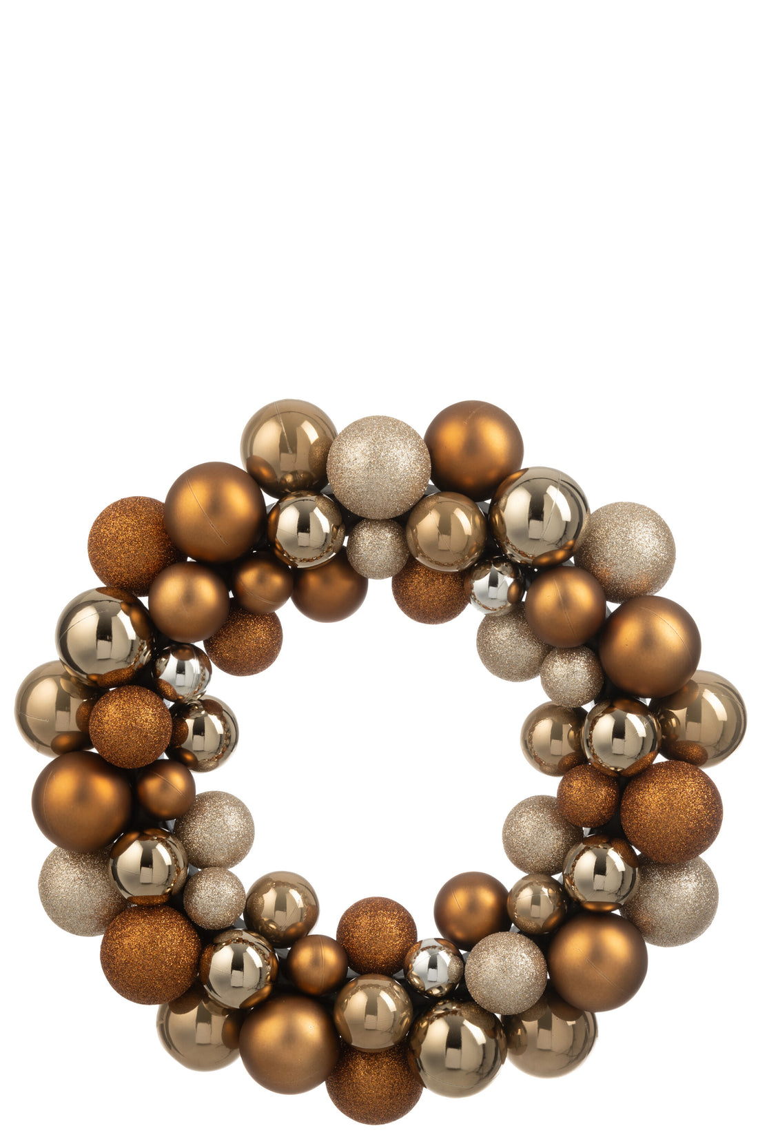 Krans Kerstballen Kunststof Bruin