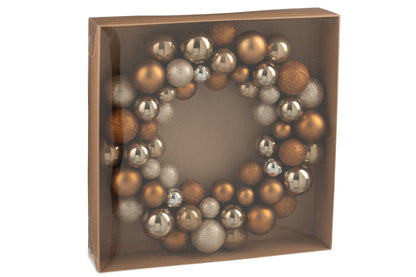 Krans Kerstballen Kunststof Bruin