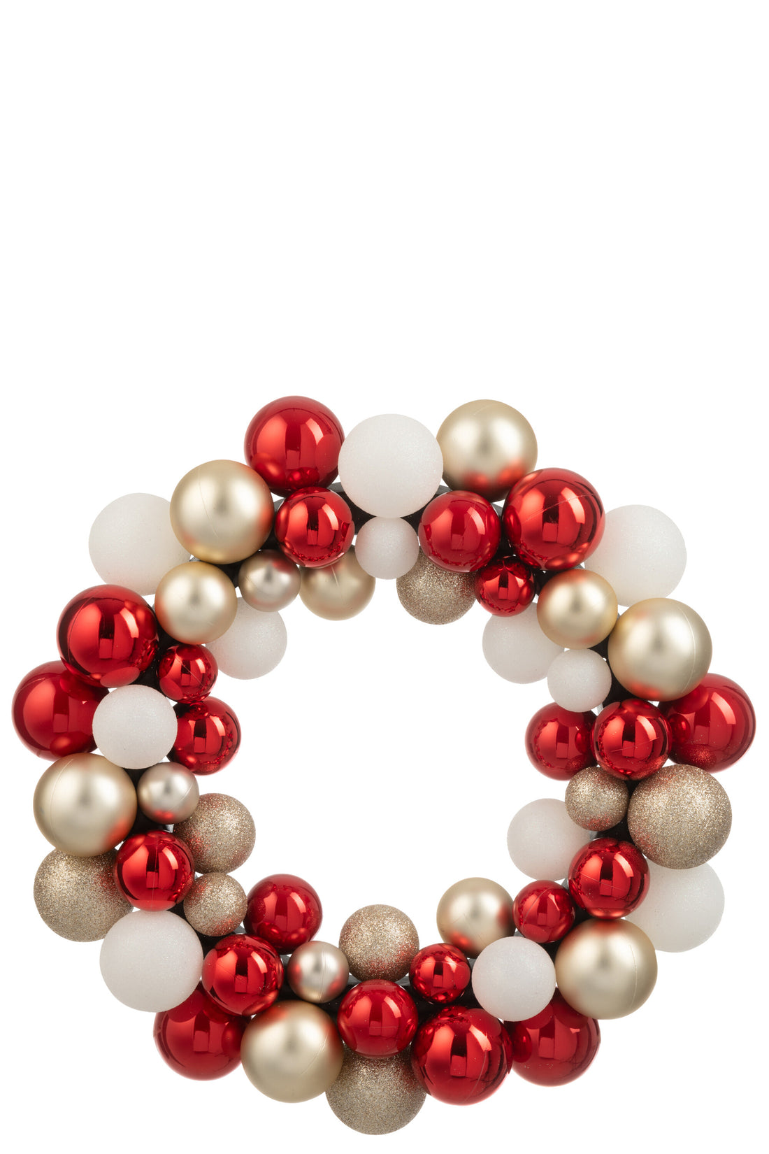 Krans Kerstballen Plastic Kerst Rood/Goudkleurig