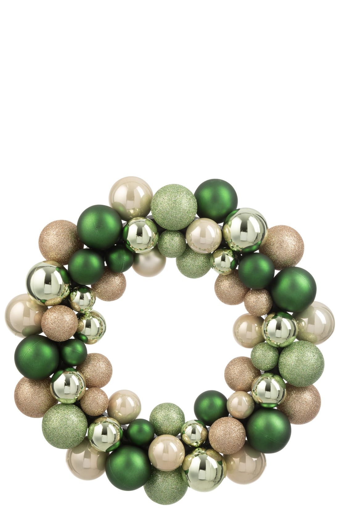 Krans Kerstballen Kunststof Mintgroen/Ecru