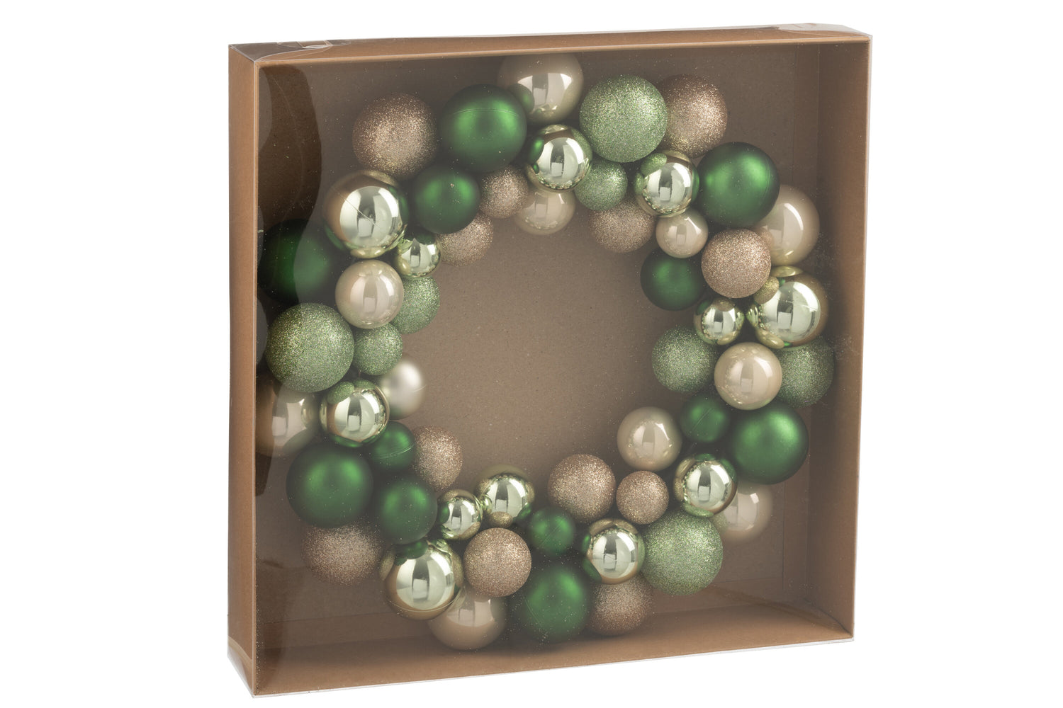Krans Kerstballen Kunststof Mintgroen/Ecru