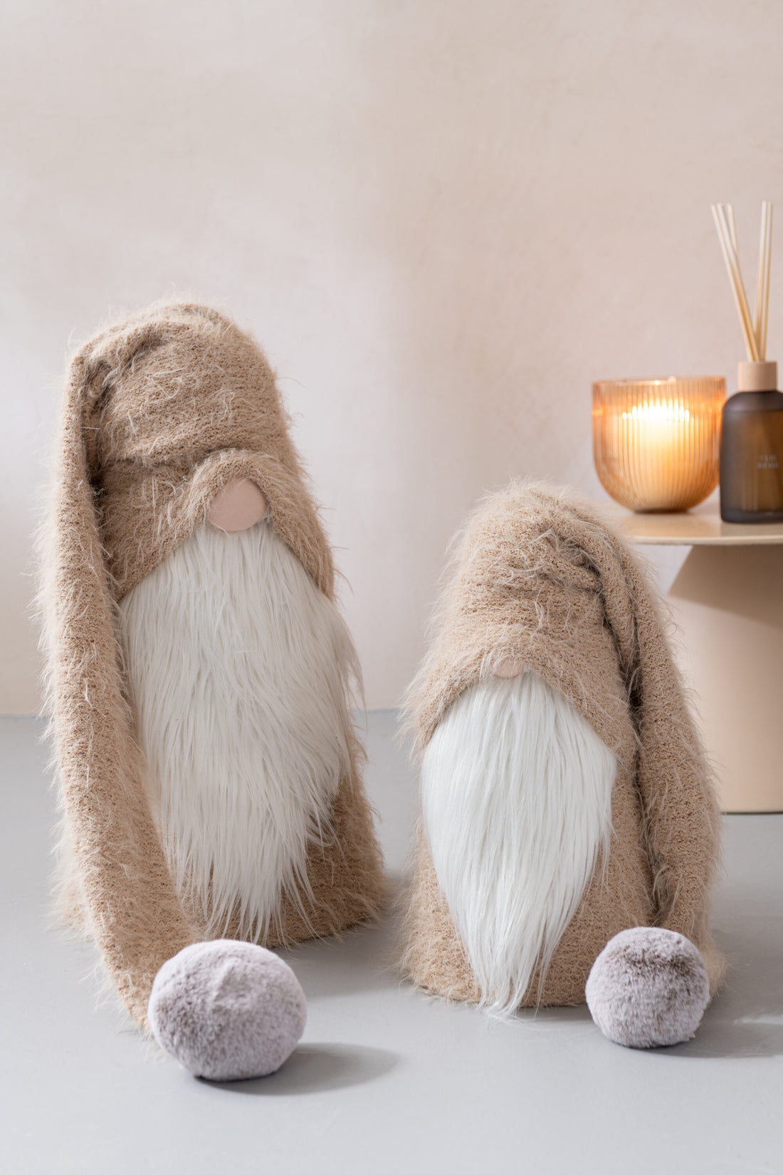 Kerstman Winter Polyester Beige/Wit Klein