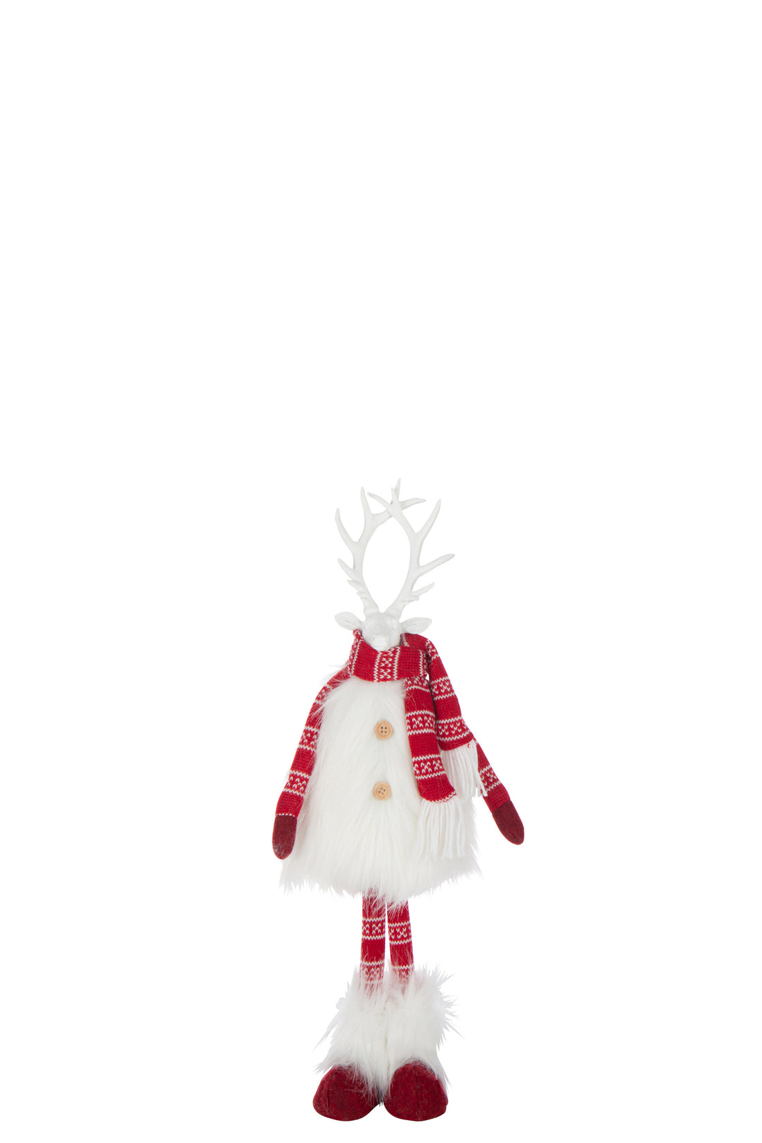 Hertenbont+sjaal Polyester Wit/Kerst Rood Klein