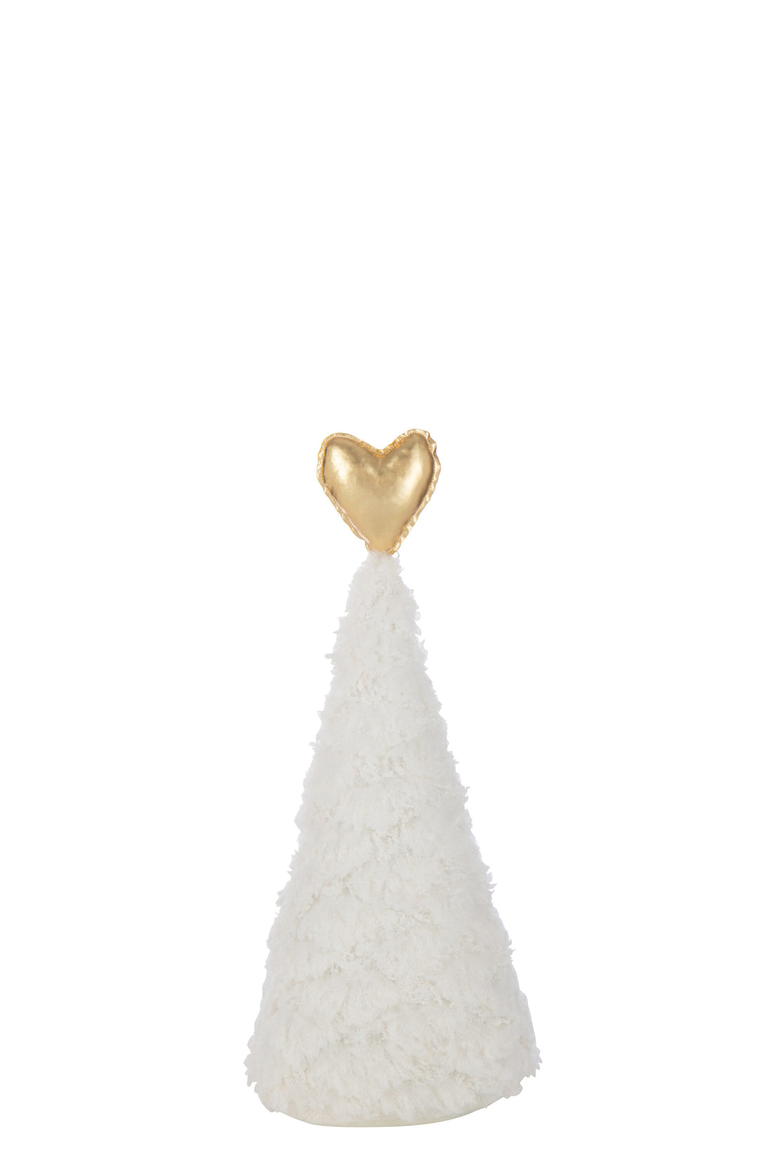 Kerstboom Gouden Hart Polyester Wit/Goudkleurig Medium