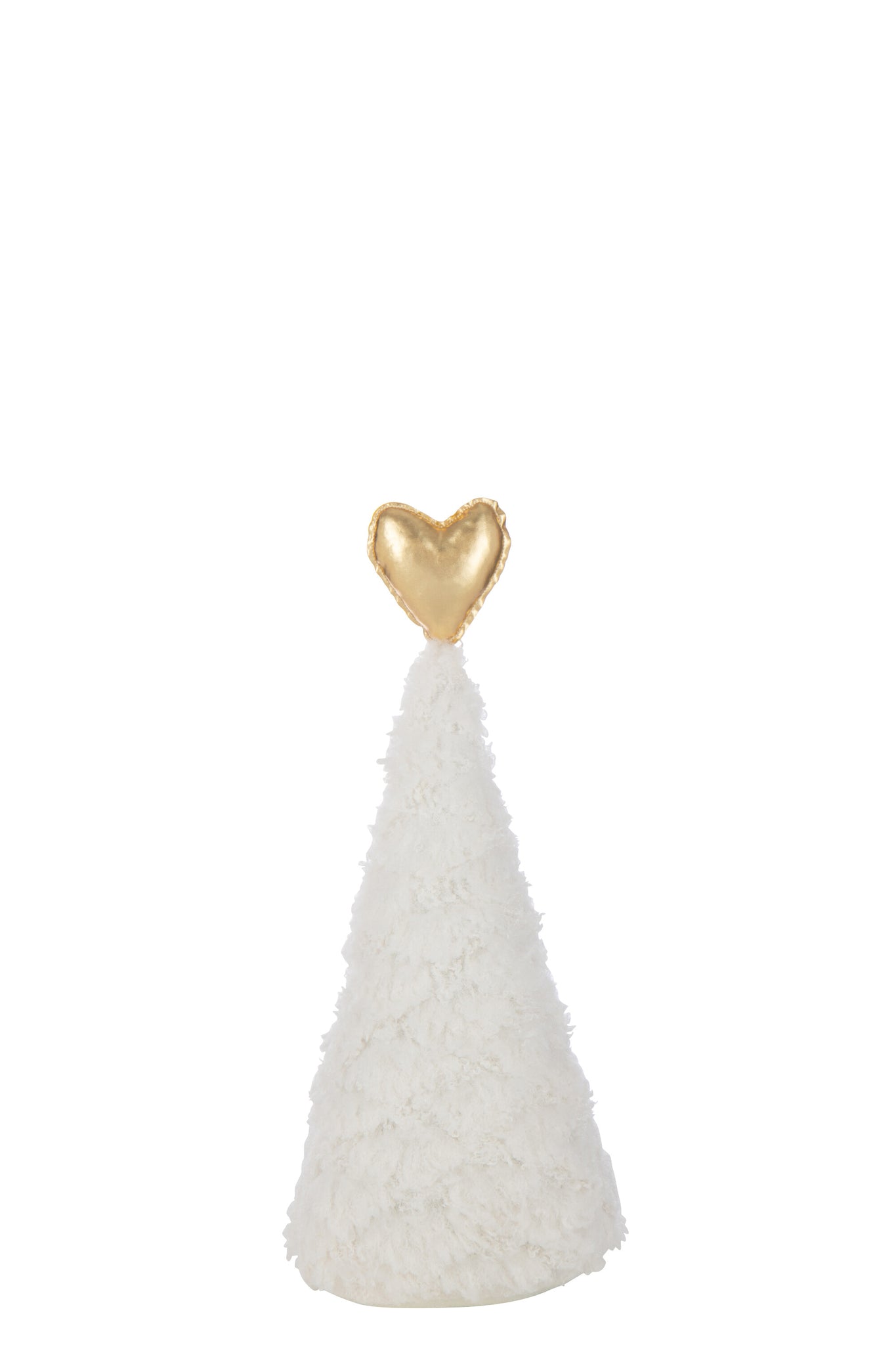 Kerstboom Gouden Hart Polyester Wit/Goudkleurig Medium
