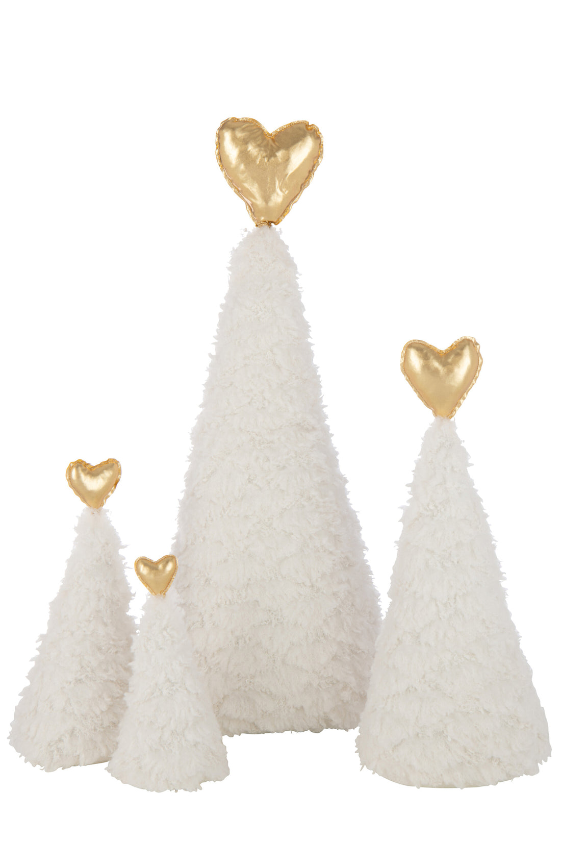 Kerstboom Gouden Hart Polyester Wit/Goudkleurig Groot