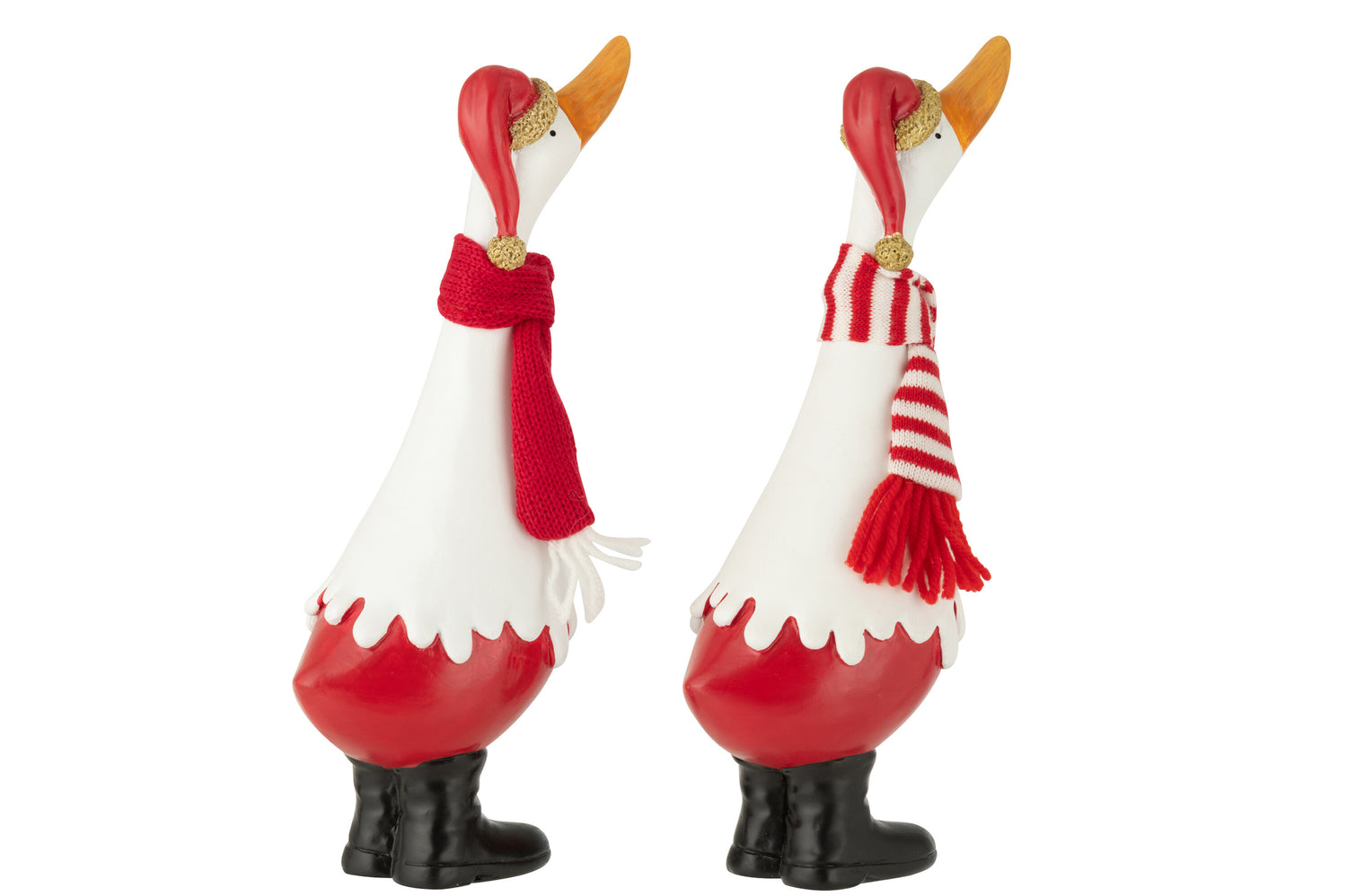 Eend Winter Polyresin Wit/Rood Groot Assortiment Van 2