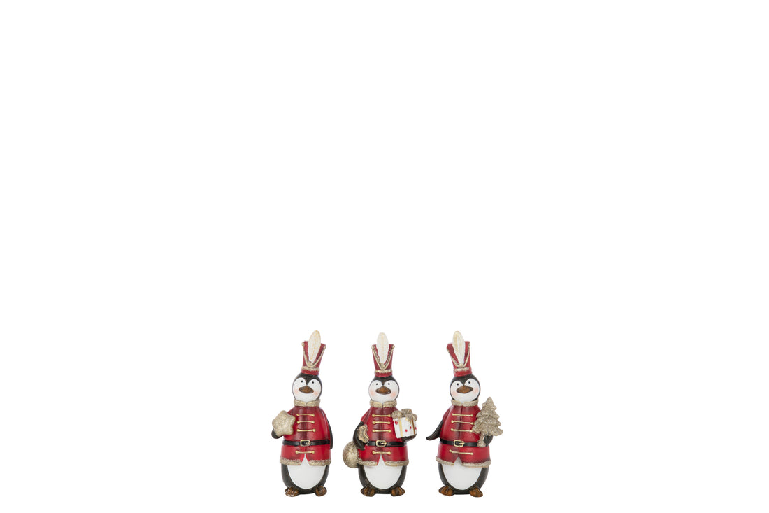 Pinguïn Kerst Polyresin Multicolor Klein Assortiment Van 3