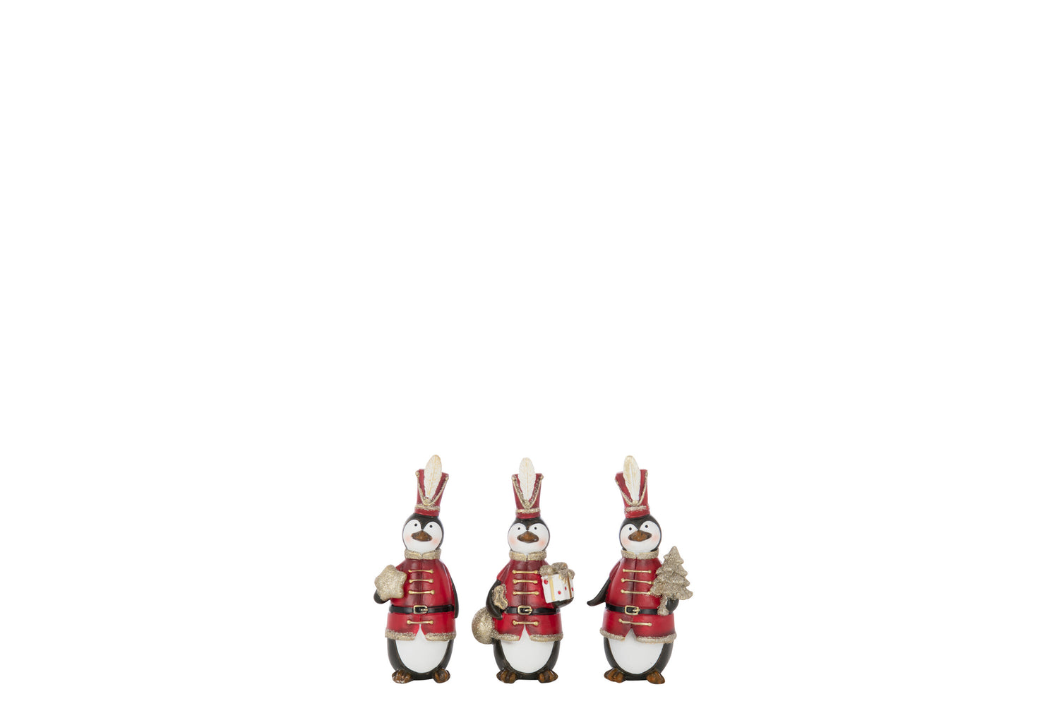 Pinguïn Kerst Polyresin Multicolor Klein Assortiment Van 3