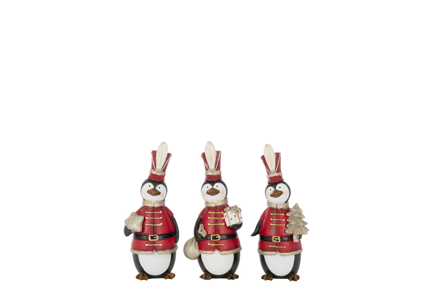 Pinguïn Kerst Polyresin Multicolor Medium Assortiment Van 3