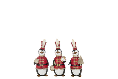 Pinguïn Kerst Polyresin Multicolor Medium Assortiment Van 3
