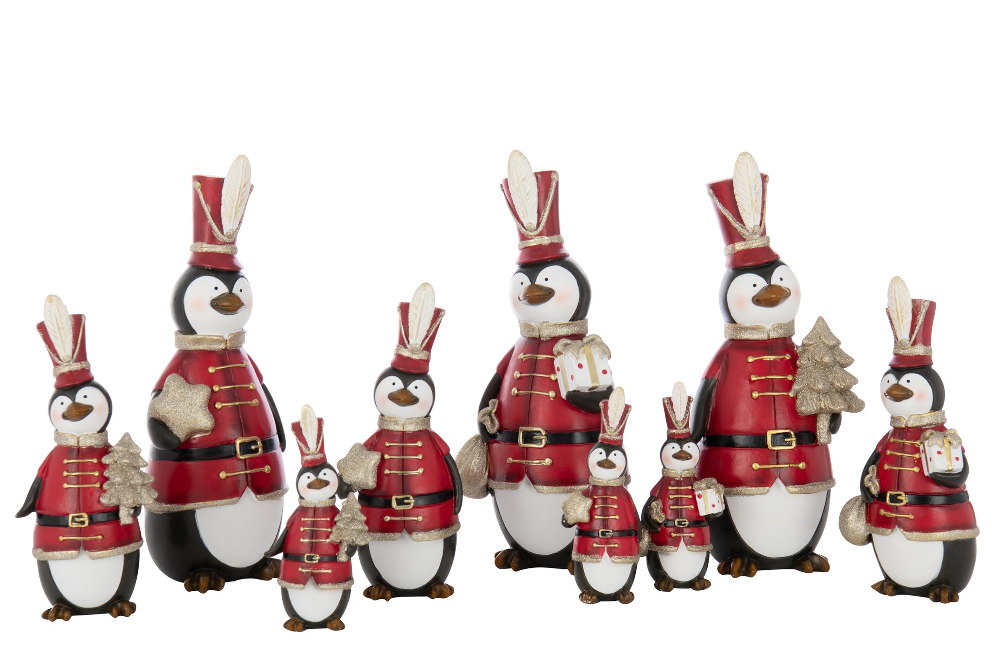 Pinguïn Kerst Polyresin Multicolor Groot Assortiment Van 3