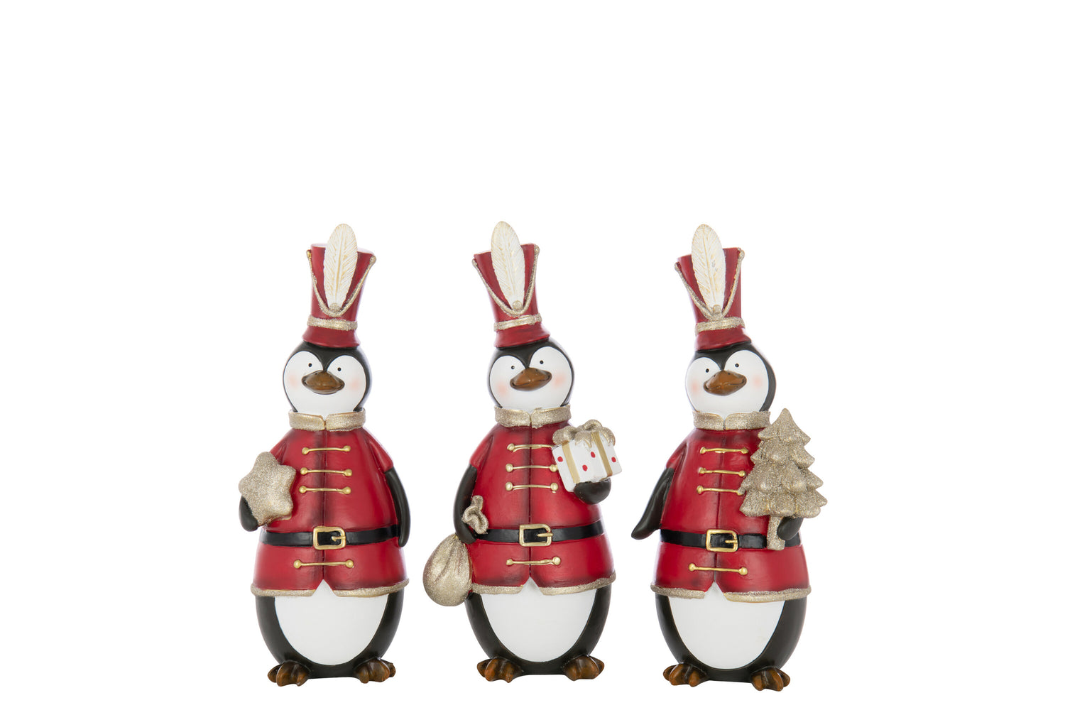 Pinguïn Kerst Polyresin Multicolor Groot Assortiment Van 3