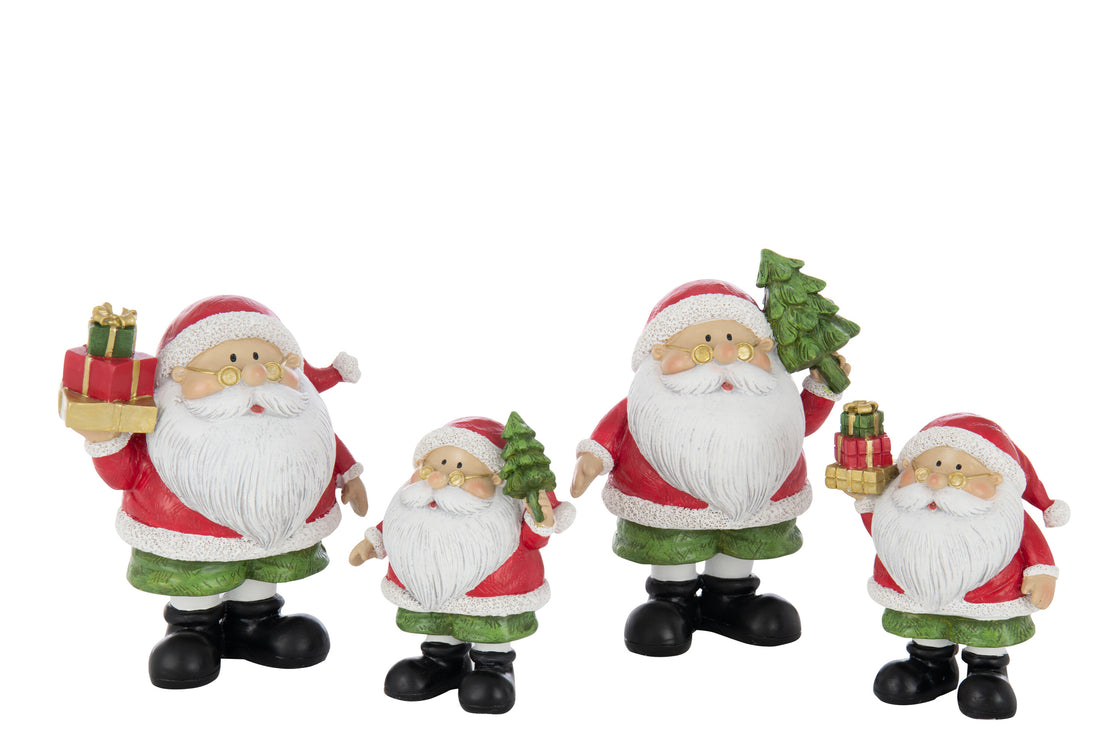 Kerstmanboom + Cadeau Polyresin Multicolor Groot Assortiment Van 2