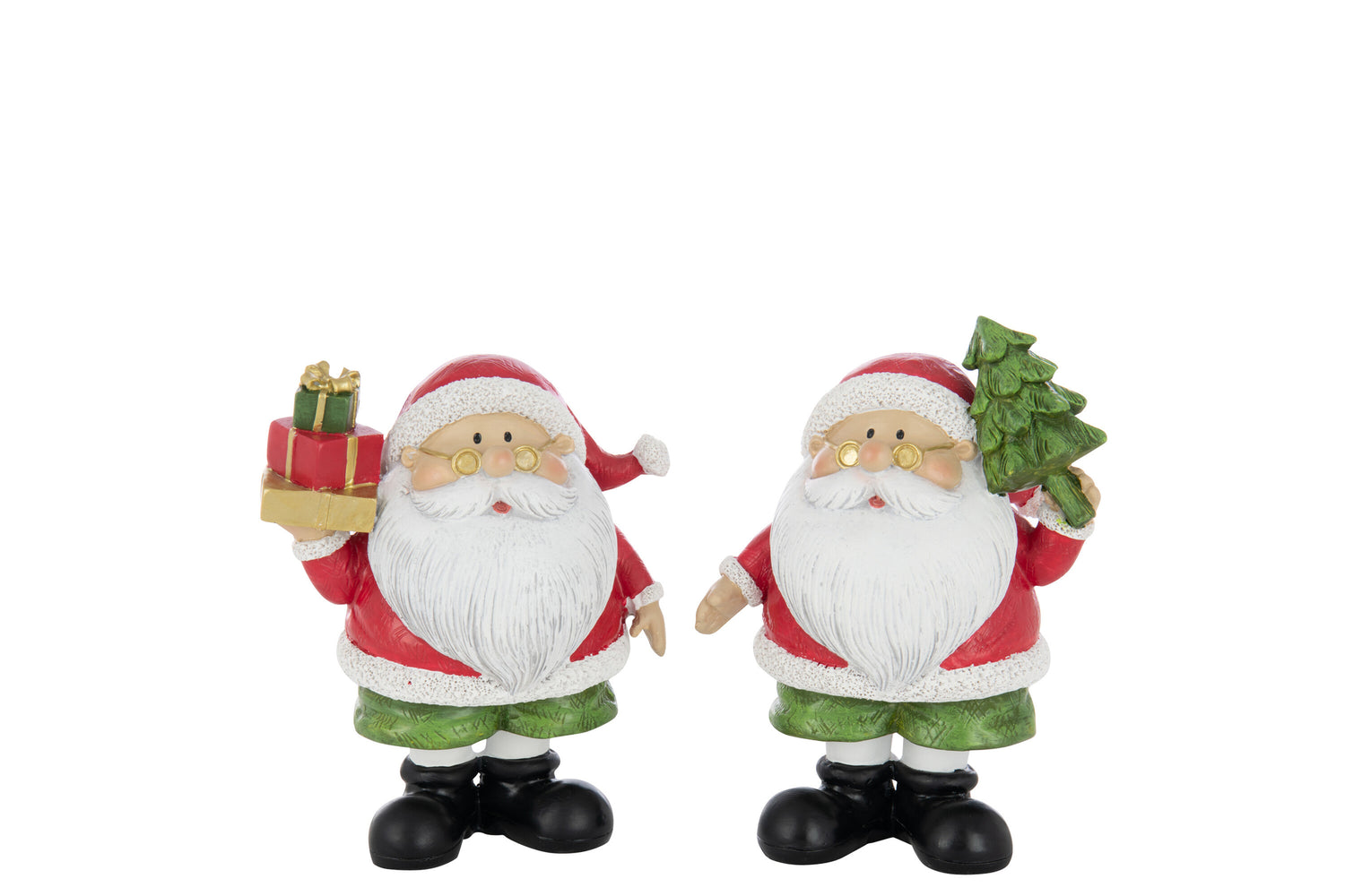 Kerstmanboom + Cadeau Polyresin Multicolor Groot Assortiment Van 2