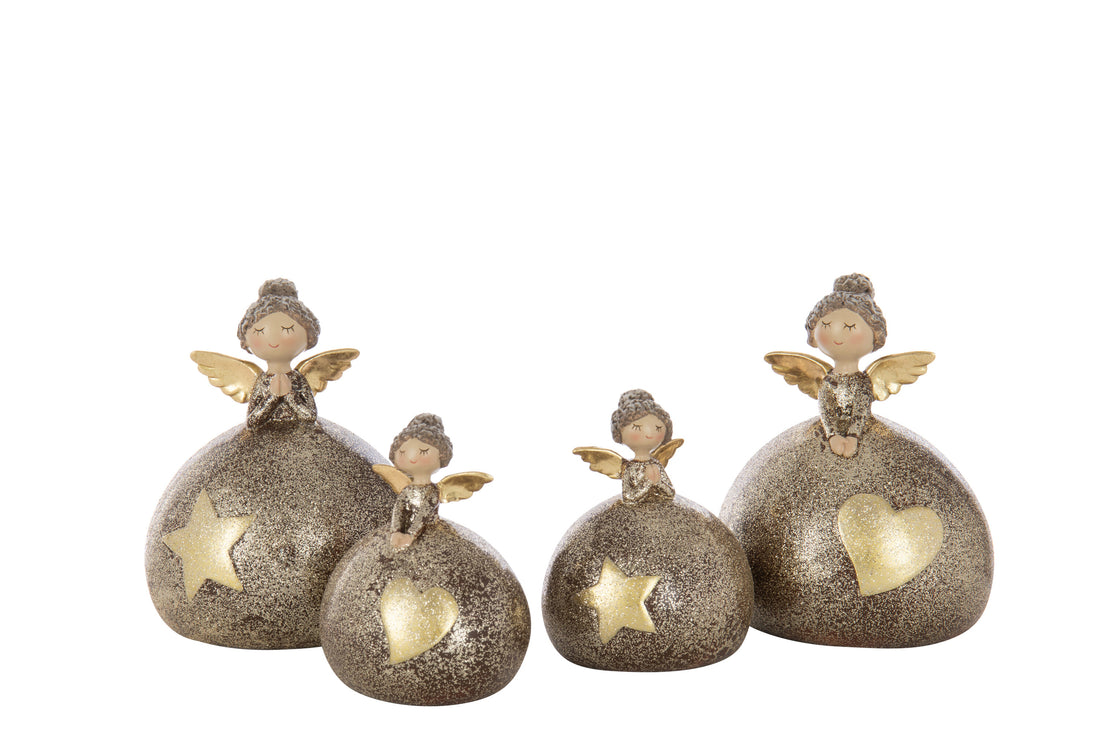 Engel Hart + Ster Bal Polyresin Multicolor Groot Assortiment Van 2