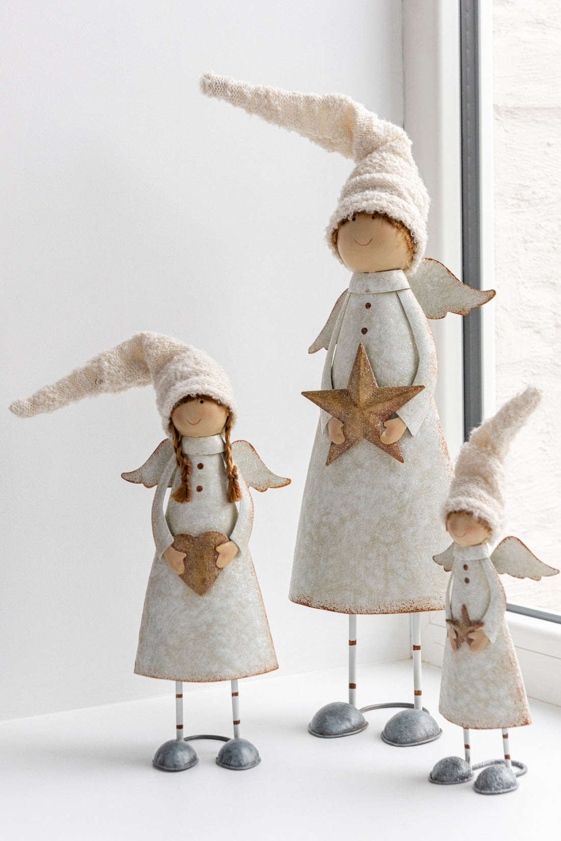 Engel Hart + Ster Metaal Off-White Medium Assortiment Van 2