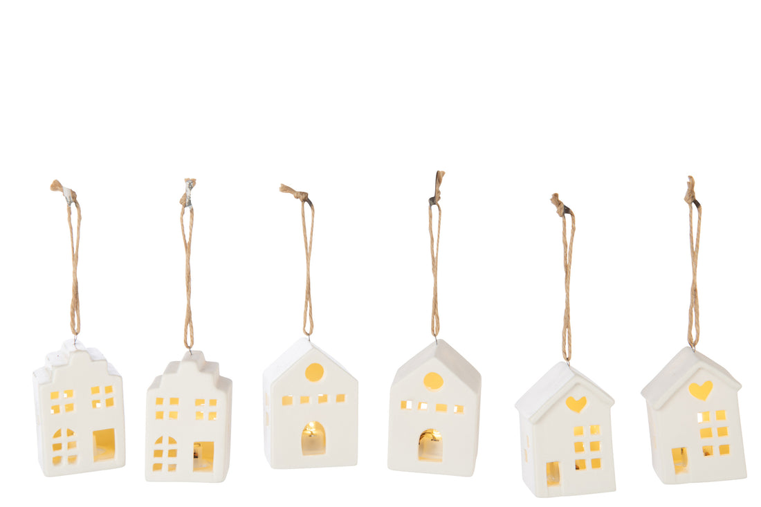 Hanger Led Huis Klei Wit Assortiment Van 6