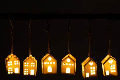 Hanger Led Huis Klei Wit Assortiment Van 6