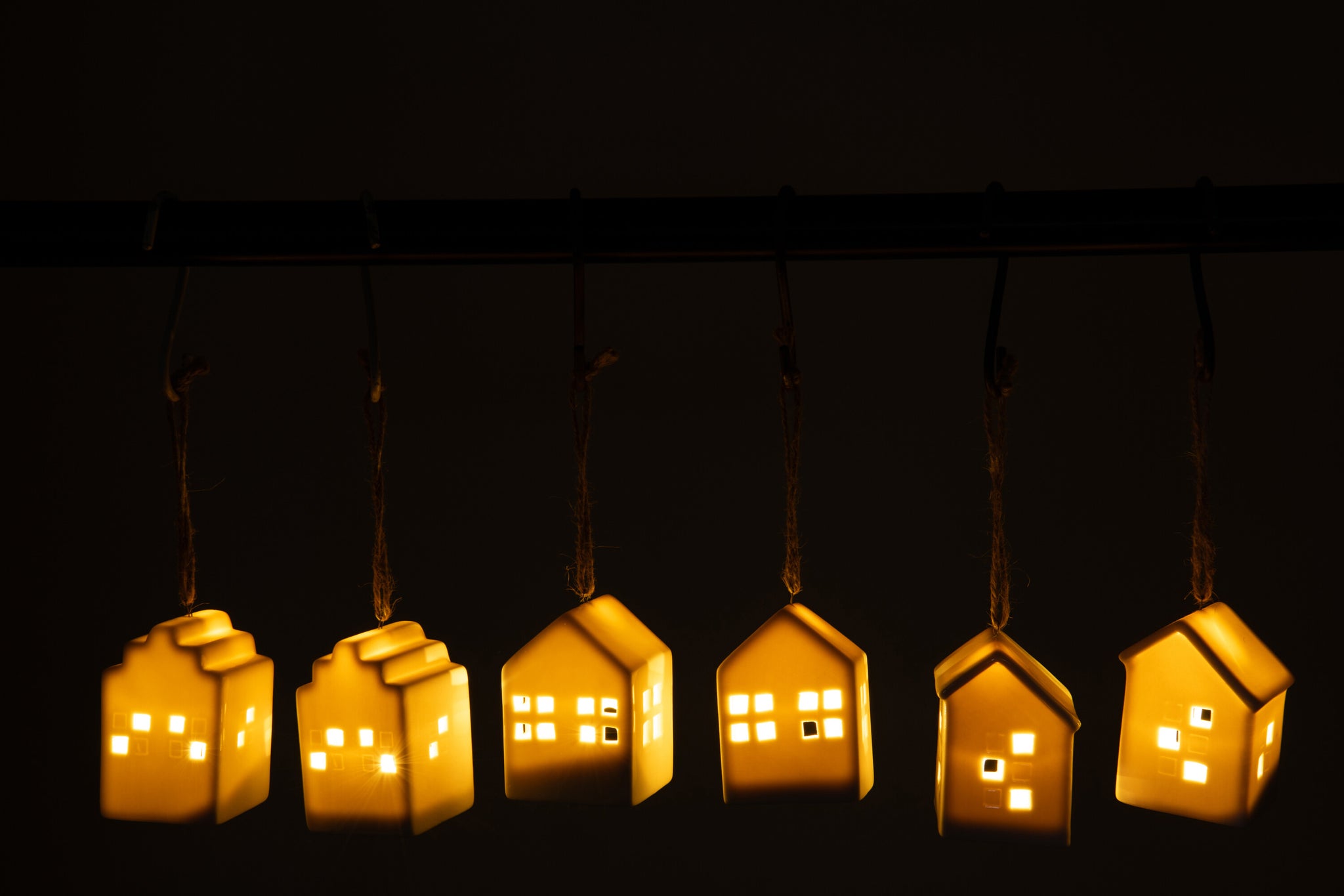 Hanger Led Huis Klei Wit Assortiment Van 6