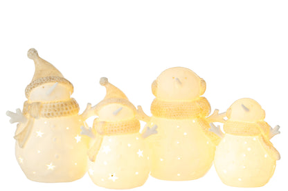 Sneeuwpop Led Sterren Klei Wit/Beige Groot Assortiment Van 2