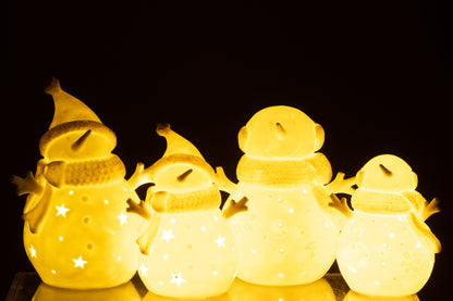 Sneeuwpop Led Sterren Klei Wit/Beige Groot Assortiment Van 2
